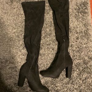 Black Thigh High Boots